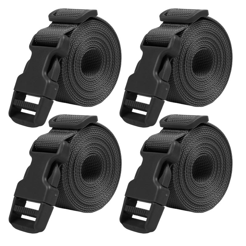 XTACER 1 Inch Molle Backpack Accessory Strap Luggage Straps Cover Strap Sleeping Bag Strap with Buckle (Black, 40) - Image 1